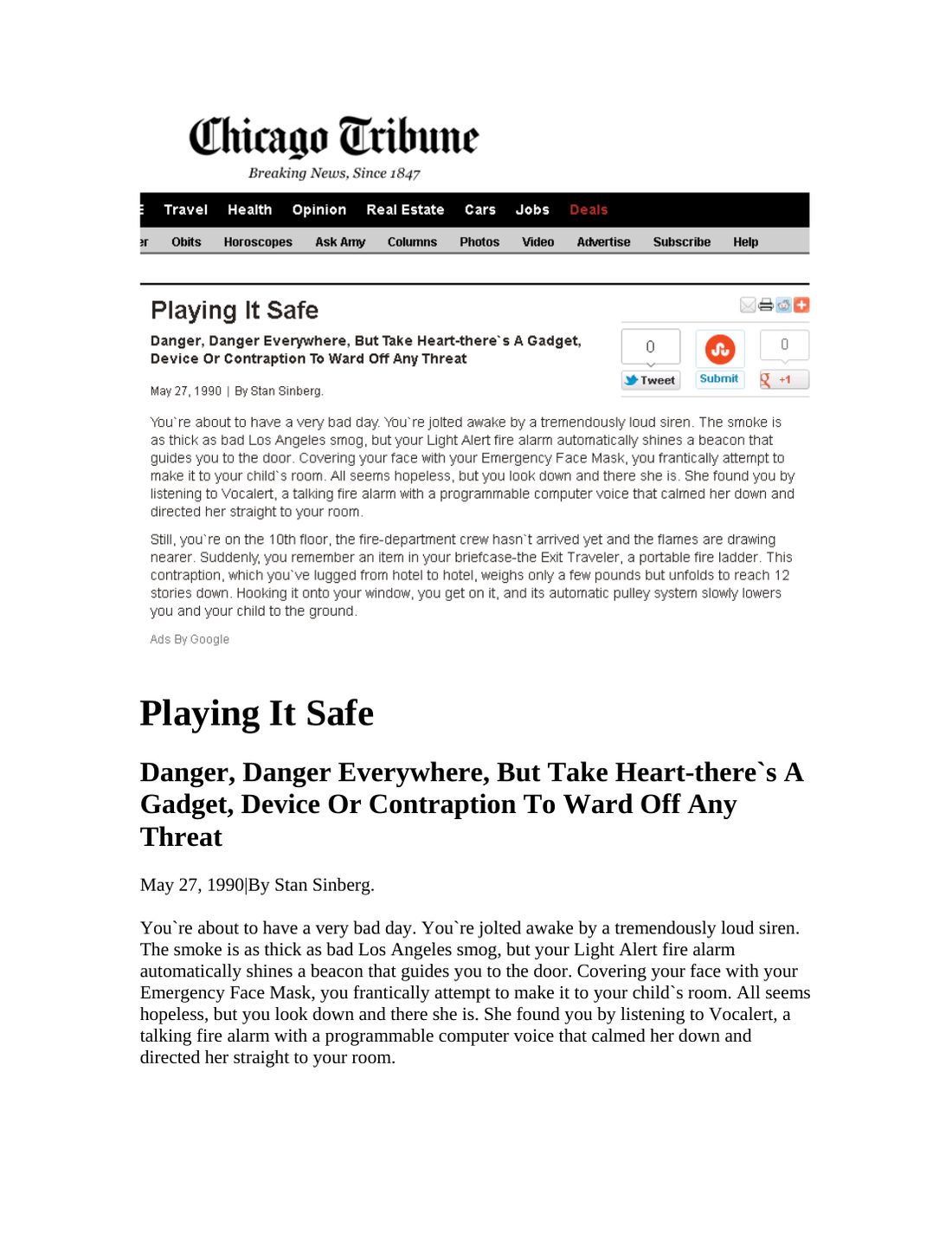 Thumbnail of the Chicago Tribune scan